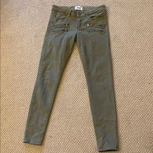 Paige green stretch jeans